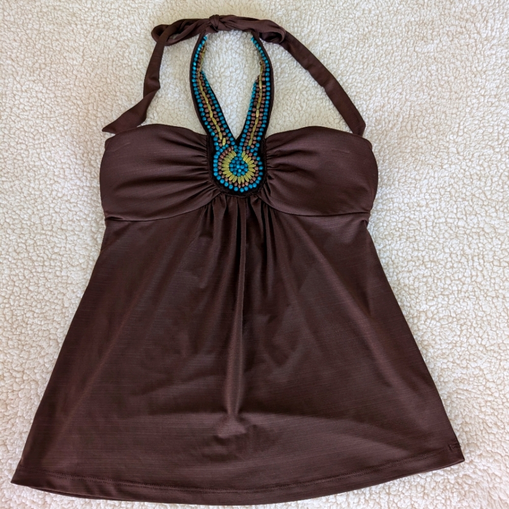 Heart Soul Vintage Embellishment Halter Top